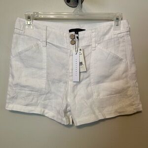 Sanctuary White High-Waist Linen Shorts Summer Resortwear Beach Ready
